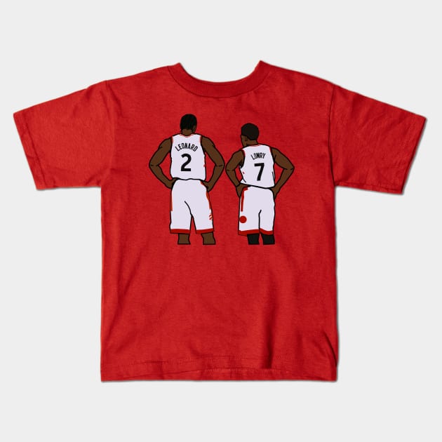 Kawhi Leonard and Kyle Lowry - NBA Toronto Raptors Kids T-Shirt by xavierjfong